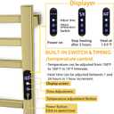 XBVV Towel Warmer Rack for Bathroom with Timer/Fahrenheit Temperature Control Wall Mounted Electric Heated 10 Bar Rail Plug-in or Hardwired Keep Bath Shower Towel Warming (Brushed Gold)