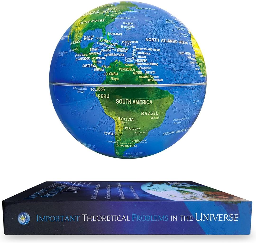 Flagest Magnetic Levitation Floating Globe with 16 Colors LED Lights, Rotating Geographic Globe World Map with Book Base for Home Office Desk Decor, Cool Tech Gadgets for Men Husband Boys and Girls
