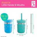 Elk and Friends 10oz Stainless Steel Kids + Toddler Drinking Cups | The Original Mason Jar with Sleeves + Lids | Silicone Straws | Smoothies | Storage Jar | Spill Resistant | Dishwasher Safe | 4 Pack
