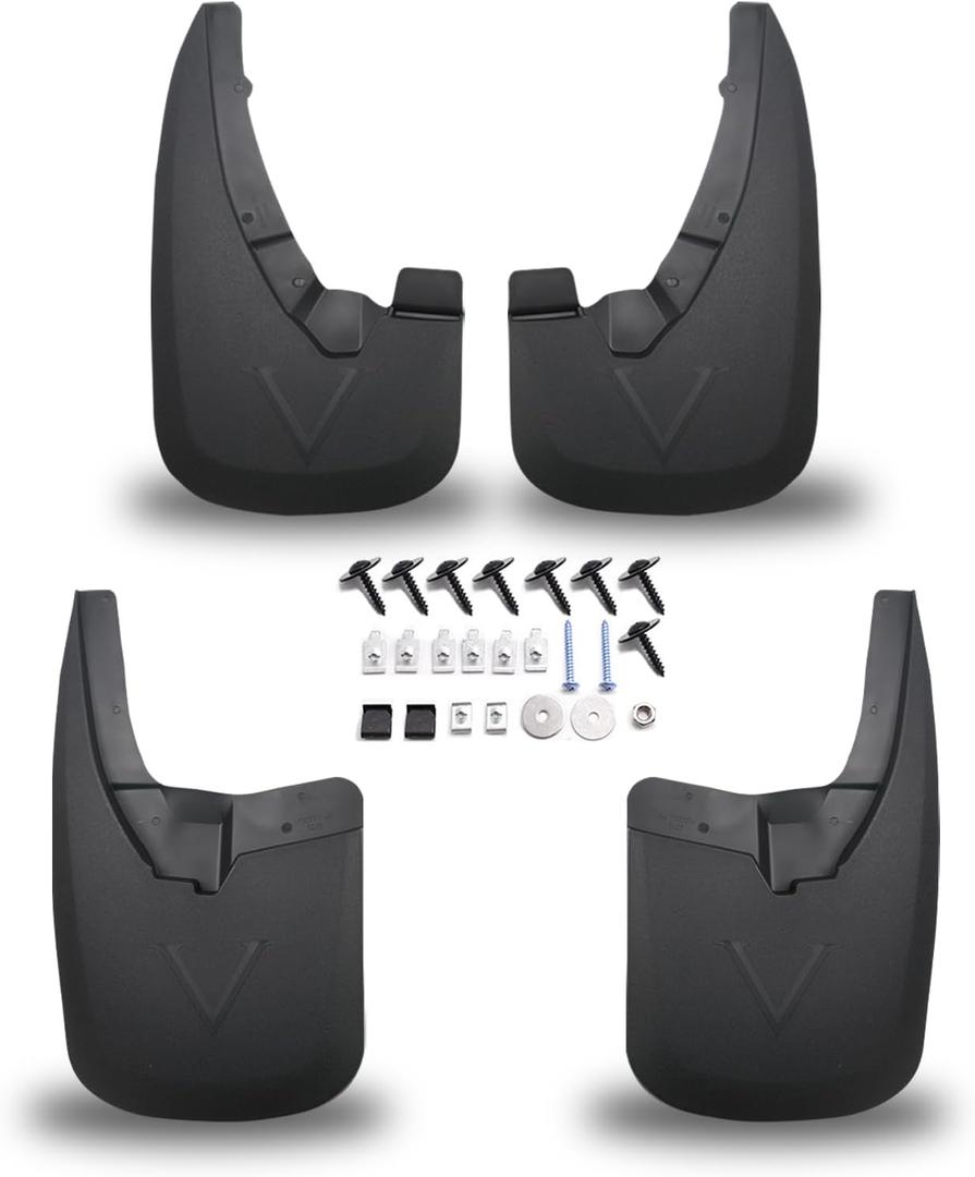 Mud Flaps for Dodge Ram 1500/2500/3500 2009-2018 & Ram 1500 Classic 2019-2024 | Fits Without Fender Flares| Front & Rear Splash Guards | 4PCS Set | No Drill Installation | Heavy Duty, Black