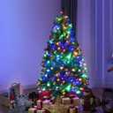4Ft Pre-Lit Artificial Christmas Tree Hinged 100 LED Lights