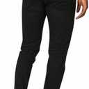 Plaid&Plain Men's Skinny Stretchy Khaki Pants Colored Pants Slim Fit Slacks Tapered Trousers, Size 32W x 30L (Black)