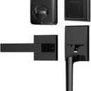 Smart Lock with Front Door Handle Set, Front Door Lock Set, Keyless Entry Door Lock, Fingerprint Electronic Keypad Deadbolt, via Bluetooth App/WiFi(Need Gateway) Control, Matte Black