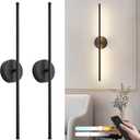 KARTOOSH Removable Battery Operated Wall Sconces with Remote Control 350Rotate LED Wireless Wall Lights with 3 Color Temperatures & Dimming for Bedroom, Hallway,24.4 Inch (2 Pack)