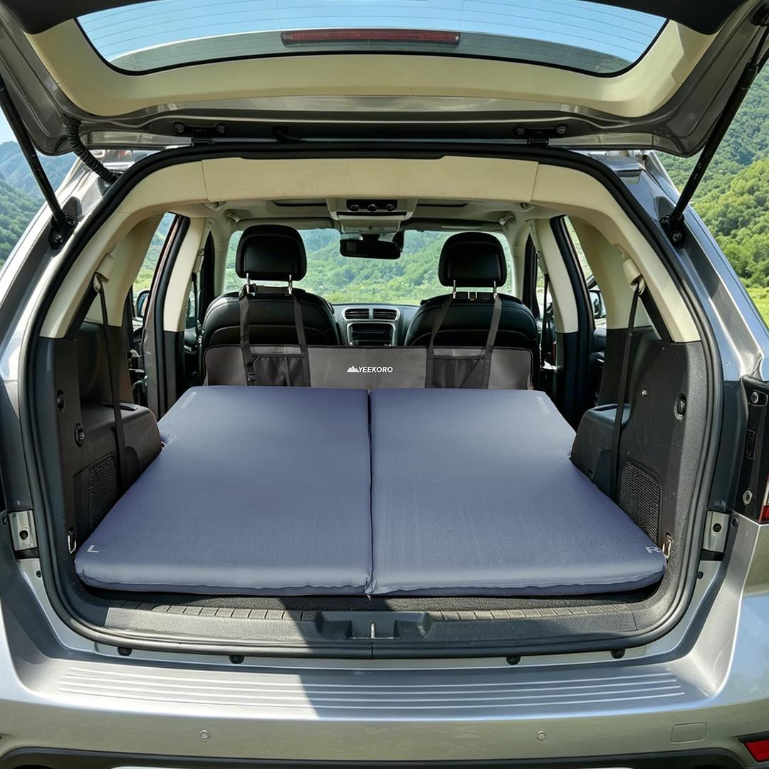 YEEKORO SUV Air Mattress, Self-Inflating Car Bed for Sleeping with Air Pump