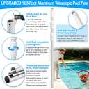 Upgraded Pool Pole 16.5 Foot Telescopic Swimming Pool Poles,Adjustable Telescopic Pool Cleaning Pole,Professional Pole for Skimmer Net,Rake,Brush,Vacuum Head,Heavy Duty Aluminum Thicken 1.3mm Pole
