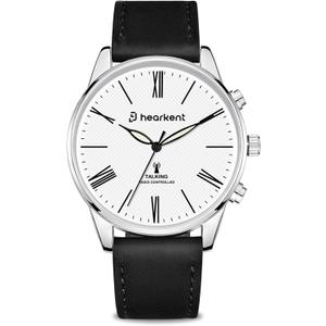 Hearkent Atomic Talking Watches for Visually Impaired, American Accent Voice, Roman Numerals Watch with Leather Band, Speaks Time & Date, Ideal Watch for Elderly & Blind People (Black)