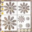Large Flower Stencils for Painting on Wood, 13.8 Inch Spring Daisy Floral Stencil Reusable Large Flower Paint Templates for Walls DIY Crafts Fence Canvas Cake Fabric (Flower4)