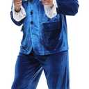 ATTBEA Blue 60s Costume Groovy Costumes Swinge rFor Men 1960s Movie Halloween CostumesSpy Costume Adult (2XL)