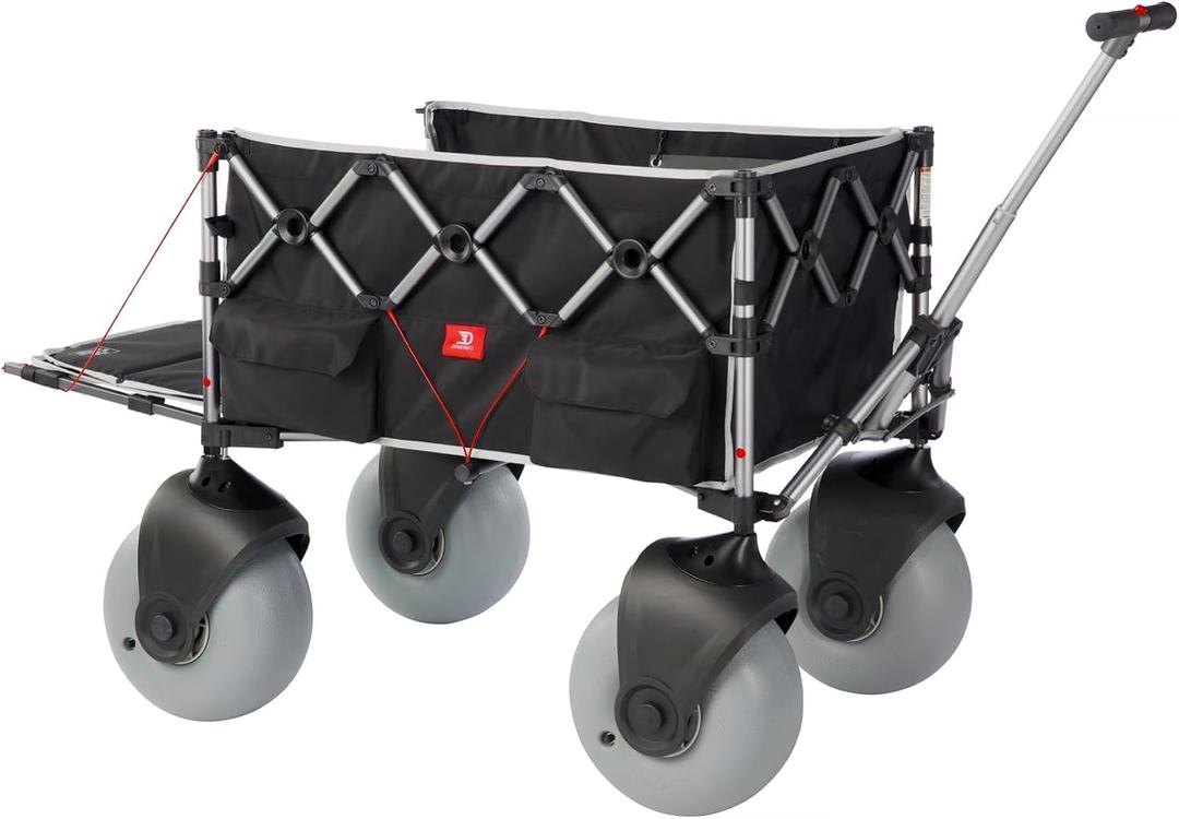 Dynacraft XL Wagon Beach Bundle, Collapsible Wagon With XL Wheels, Foldable Wagon for Camping, Rolling Cart for Beach, Wagons Carts Foldable with 200lb Weight Capacity, Folding Wagon Carts with Wheels