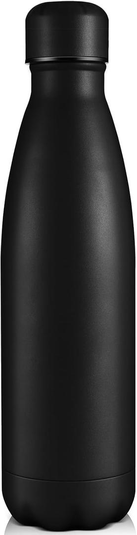 Volhoply 25oz Insulated Water Bottle 1/2/4 Pack, Double Wall Stainless Steel Vacuum Bottles, Keeps Cold & Hot, BPA Free Leak Proof Bottles (Black,1 Pack)