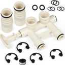 Upgraded 7345388 Water Softener 3/4" Bypass Valve Assembly Kit with (2) Adapters, (4) Clips, and (4) O-rings, Compatible wth Kenmore, GE, Whirlpool, Morton, NorthStar, EcoWater, EcoPure Water Softener