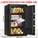 5.2 Cub Large Home Safes Fireproof Waterproof, Anti-theft Fire Safe with Programmable Keypad, Spare Keys and 3 Removable Shelves, Digital Home Security Safe Box for Home Document Money Valuables