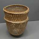 ARTIBETTER Rattan Lamp Shade 2pcs Woven Lampshade Weave Lighting Rattan Pendant Light Shade Wicker Basket Chandelier Lamp Shade Hanging Ceiling Light Cover Fixture for Cafe Decor Japanese Decor