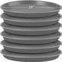 Eccliy 6 Pack Plastic Plant Saucer Heavy Duty Planter Saucers Large Plant Pot Saucers Plastic Water Trays for Indoors and Outdoors Flower Plant Plant Drip (Gray,20 Inch)