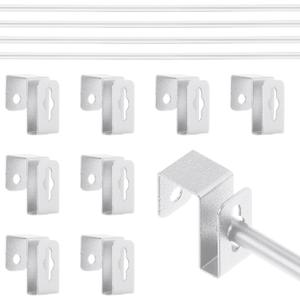 4 Set 12 Pcs Silver Metal Hanging File Bracket Clips 8 Hanging Rail Clip 4 File Cabinet Rails Fits 1/2 Drawer Side Document Folder Frame Document Hangers for Cabinets Storage