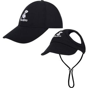 Pawaboo 2PC Owner and Dog Hat Set, Pet's Mom/Dad Baseball Cap Set, Dog Visor Cap Sun Protection Hats with Ear Holes and Adjustable Strap, Family Matching Hats, XL, Black