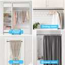 Black Spring Tension Curtain Rod 28-52 Inches, 7/8" Diameter Adjustable Shower Curtain Rod No Drill, Anti-slip Heavy Duty Spring Curtain Rod for Windows Bathroom Kitchen Closet Doorway