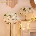 NUPTIO Flower Ball Arrangement Bouquet - 2 Pcs 15.7 inch Diameter White Fake Flowers Roses Balls for Centerpieces Tables - Artificial Rose Arrangements for Wedding Centerpiece Table Decorations