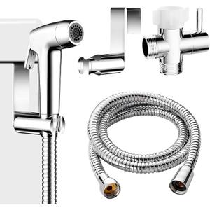Handheld Toilet Bidet Sprayer for Toilet-Adjustable Water Pressure Control with Bidet Hose for Feminine Wash, Stainless Steel Brushed Nickel Bidet Faucet Cloth Diaper for Baby Wash