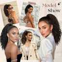 SOFEIYAN Ponytail Extension, 16 inch Claw Clip Ponytail Extension Wavy Curly Ponytails Synthetic Pony Tails Hair Extensions Natural Fake Hairpiece for Women - Dark Brow