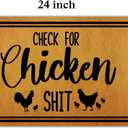 2 x Ytanie Welcome Mats for Front Door Outdoor Entry Check for Chicken Shit Doormat Non Slip Rubber Mat for Home Indoor Farmhouse Funny Kitchen Rugs Patio Full Brown