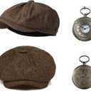 Kids 1920s Costume for Boys Vest Hat Pocket Watch Accessories Set Party Cosplay 10-11 Years