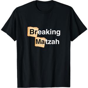 Happy Passover Breaking Matzah Afikoman Family Seder Pesach T-Shirt (Black, 3XL)