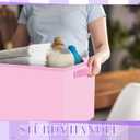 Boao 3 Pack Fabric Storage Bins for Shelves, Pastel Canvas Storage Baskets with Handles, Collapsible Closet Organizer Bins for Clothes Toys Books Laundry Nursery Bedroom