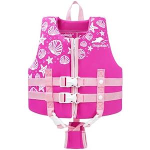 Gogokids Toddler Swim Vest, Kids Floaties – Boys & Girls Buoyancy Jacket, Swimming Aid for Pool & Beach, Fits 7-8 Years