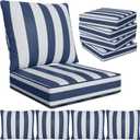 22" x 22" x 6" Outdoor Deep Seat Cushions Set - 4 Set Waterproof & Fade Resistant Patio Furniture Replacement Cushions, Non-Slip Outdoor Cushions Fit Loveseats, Couches, Chairs, and Sofas