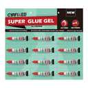 Super Glue Gel 3 Gram (Pack of 12), Clear Instant CA Glue Multipack for Plastic Ceramic Glass, Strong All Purpose Single Use Cyanoacrylate Adhesive for Metal Wood Shoe Aquarium Rubber Leather Craft