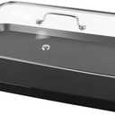 Vayepro 2-Burner Griddle Pan with Glass Lid - Nonstick Stovetop Griddle for Gas, Glass Stove Top - Aluminum Camping Grill Pan for Pancakes, Eggs, Breakfast