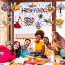 Blosssound 54 Pcs Hispanic Heritage Month Swirls Decorations Latin American Hanging Swirls Spanish Classroom Ceiling Streamers Decor for National Hispanic Heritage Festival Party Supplies