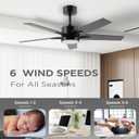 Vagizm Ceiling Fan with Light Remote: 42 Inch Modern Fans with Dimmable Tri-Color Temperature LED - Quiet Reversible DC Motor for Home Office Bedroom