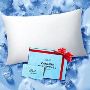 Ice Cooling Pillowcase for Hot Sleepers, Instantly Cool, Stays Cold All Night, Softer Than Silk Pillow Cases, Pillow Covers with Invisible Zipper, Gift for Men & Women - Standard Size, White (1 Pack)