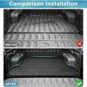 Mixsuper Truck Bed Mat for Ford Maverick 2022-2024 2025 2026 Hybrid & Gas Models, All Weather Truck Bed Liner Pickup Bed Mat TPE Durable Odorless Black