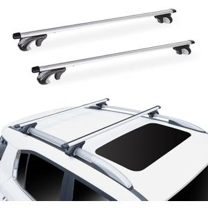 Roof Rack Cross Bars 56", Universal Aluminum Roof Top Cross Bar Set, 260 lbs Load Capacity, Suitable for Raised Side Rails (with Gap Design)