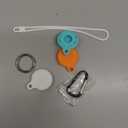 Compatible with AirTag, Protective Soft Silicone Cover, 4 Pack Silicone Holders and Keychain Cases (Orange, Teal, White, Pink)