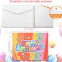 3 x Animated Greeting Card with dynamic pic inside, 6.1 * 4.8in Individual Handmade Happy Birthday Greeting Card, Full-color Rainbow style,with Envelope & Printed Message Inside