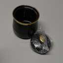 HAOTOP 12oz Sugar Bowl with Lid and Spoon,Simple Ceramic Sugar Jar Sugar Container Sugar Dispenser Coffee Bar Accessories, Modern Kitchen Countertop Canisters, Black