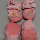 QUMY Dog Shoes for Large Dogs, Medium Dog Boots & Paw Protectors for Winter Snowy Day, Summer Hot Pavement, Water-Resistant in Rainy Weather, Outdoor Walking, Indoor Hardfloors Skid-Resistant Sole (Size 1: 1.8''x2.3''(W*L) (Pack of 4))