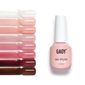 GAOY Jelly Gel Nail Polish Set, 8 Translucent Nude White Pink Brown Neutral Sheer Colors Kit for Salon and Nail Art DIY at Home, Dreamy Rose