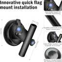 Vathery Suction Cup Flag Holder for RV, Truck, Camper, Trailer, SUV, Jeep, Boat, ATV, Travel Trailer - Adjustable Angle, Heavy-Duty Secure Hold, Black Aluminum Wall Mount, Pack of 2