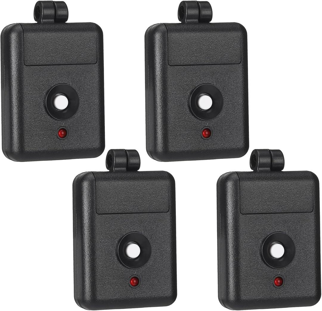 Kingdder 4 Pack 1 Channel Keychain Garage Door Remote Compatible with Linear DNT00026, Delta-3 310 Mhz 12 Volt Power Miniature Garage Door Opener Key Ring Transmitter, Black