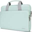 DOMISO 17.3 inch Laptop Sleeve Bag Water-Resistant Carrying Case with Handle for Dell/ MSI GS73VR Stealth Pro/ ROG Strix GL702VS/ HP Envy Pavilion 17/ LG/ 17.3" Notebooks, Mint Green
