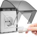 SEWACC Weatherproof Electrical Outlet Cover for 86-Type Switch Outdoor Plug Socket Cover Adhesive Receptacle Protector Splash-proof Wall Socket Box for Bathroom