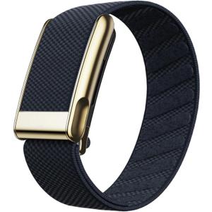 Ultra-Soft Stretchy Nylon Sport Band Compatible with WHOOP 5.0, One, Peak & Life | Adjustable, Breathable, & Sweat-Wicking Replacement Wristbands for Men & Women | NOT for Gen 4 (Midnight With Gold)