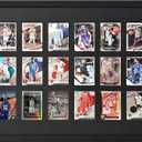 18 Baseball Card Display Case - Trading Card Display,Sports Graded Card Display Case Wall Mount with UV Protction Glass Door for Baseball Basketball Football Hockey Trading Card Collection.