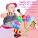 10 x POPLAY 10PCS Mini Wooden Maracas, Maracas for Toddler Musical Instruments Wooden Shakers Baby Musical Toys Infant Learning Toys